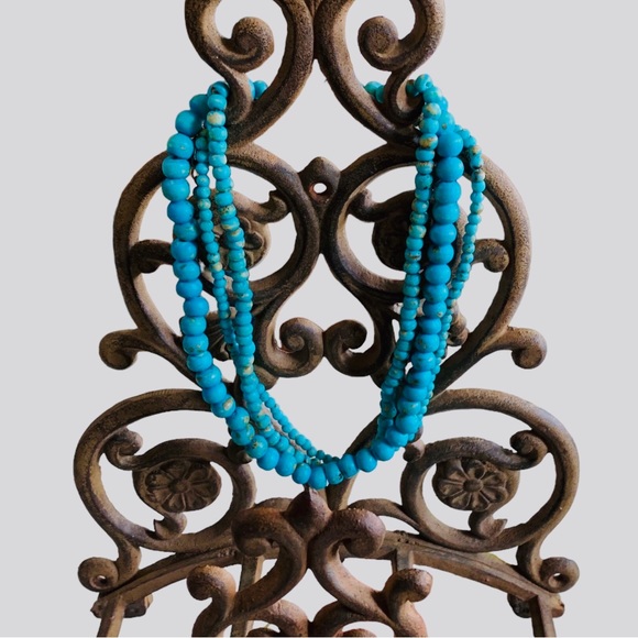 TURQUOISE TRIPLE STRAND NECKLACE - Picture 5 of 14
